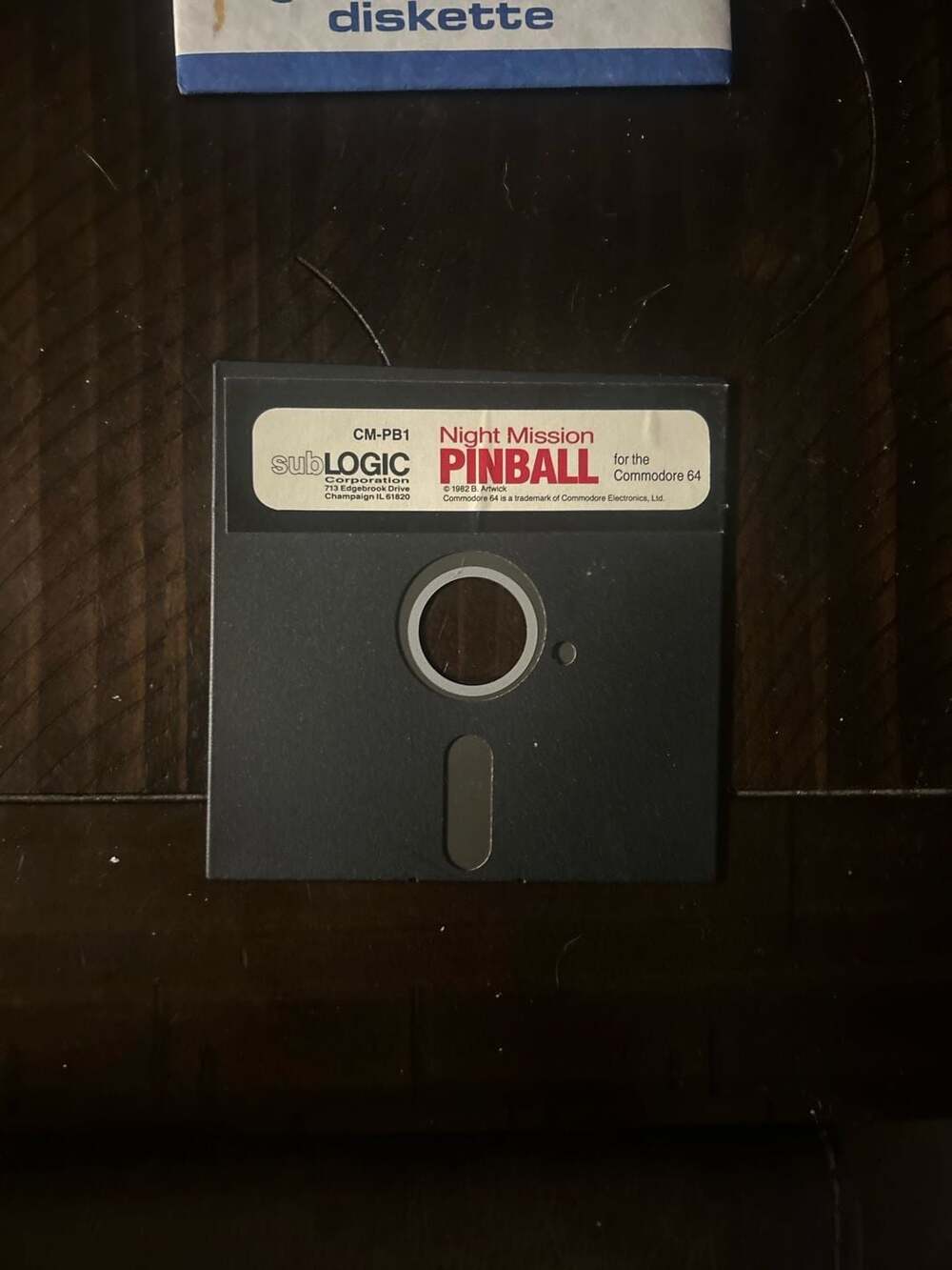 Night Mission Pinball subLOGIc for Commodore 64 Diskette with Instructions